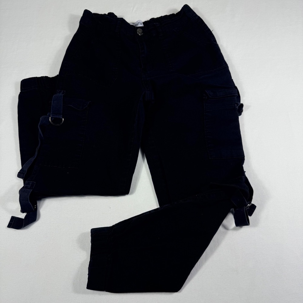 Telepatia Cargo Jogger Pants Size 5/27 Black Utility Goth Gorp dark Streetwear - Picture 12 of 15